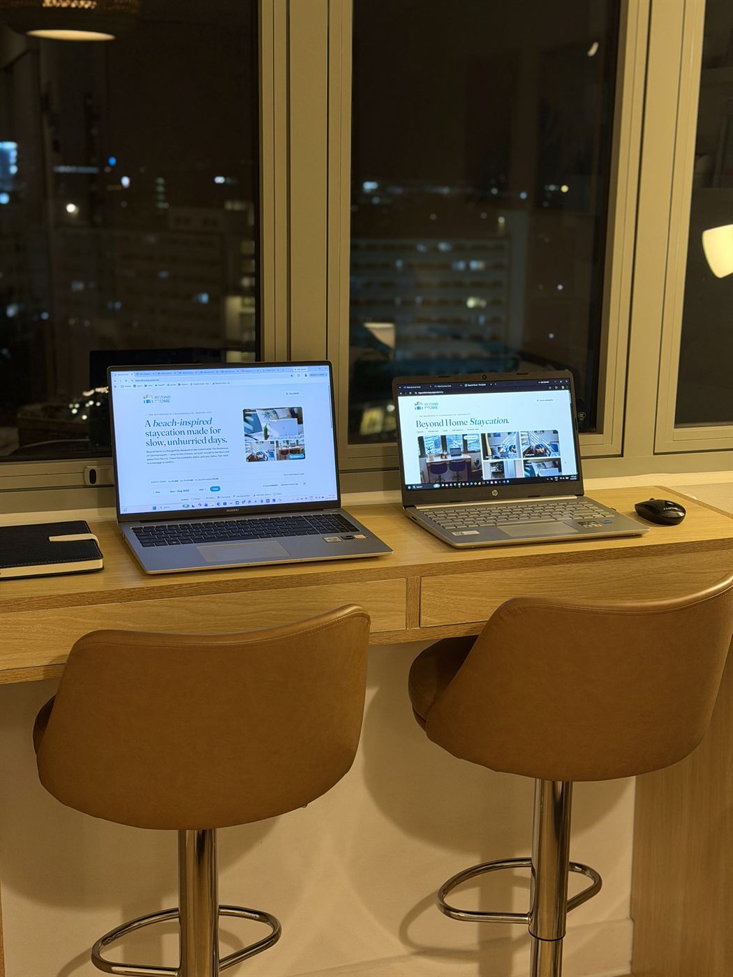 Workspace at night